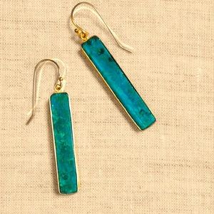 NWT BANANA REPUBLIC AEGEAN COLUMN CHRYSOCOLLA EARRINGS | AUREUS + ARGENT